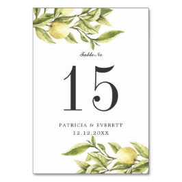 Lemons boho WEDDING Personalisierte Tischnummer