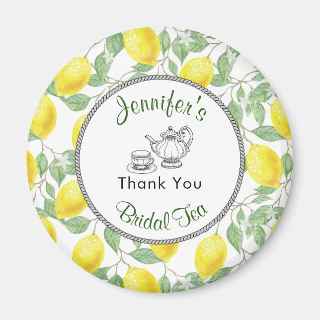 Lemons Branch and Tea Brautparty Vielen Dank Magnet (Vorne)