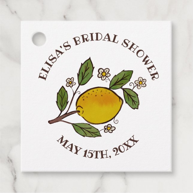 Lemons BRAUTPARTY Rustikales CUSTOM Geschenkanhänger (Vorderseite)