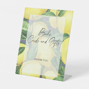 LEMONS - BÜCHERKARTEN UND GIFTS-Plakat Sockelschild