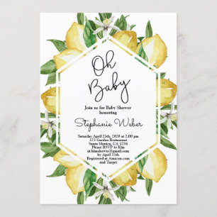 Lemons citrus Baby-Dusche Einladung