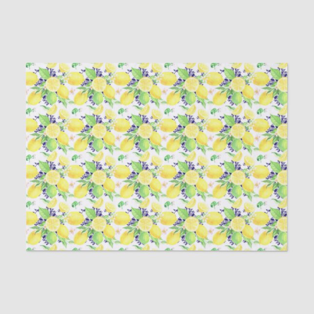 Lemons Damask Pattern Seidenpapier (Vorderseite)