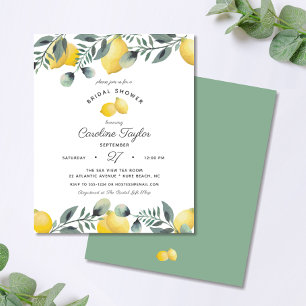Lemons Eucalyptus Budget Bridal Dusche Einladung