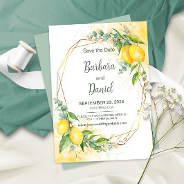 Lemons Eukalyptus Gelbe Blumen Save the Date