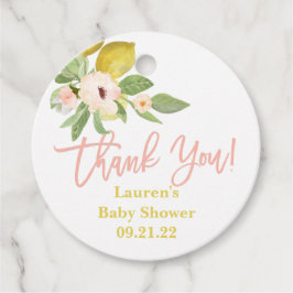 Lemons Floral Favor Tags Geschenkanhänger