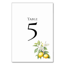 Lemons floral Table Number Card Tischnummer