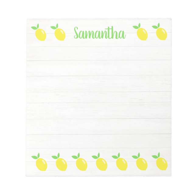 Lemons für niedliche Skriptnamen Notepad Notizblock (Vorderseite)
