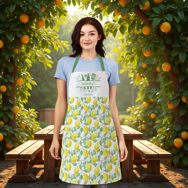 Lemons, gelbe Küchenutensilien Schürze (Von Creator hochgeladen)