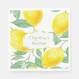 Lemons gelbe Monogrammnamenskripte Serviette