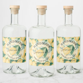 Lemons Greenery Handmade Limoncello Alkoholflaschenetikett