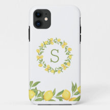 Lemons Greenery Monogram