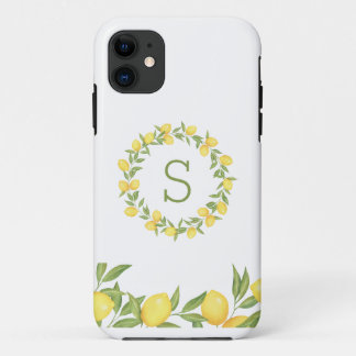 Lemons Greenery Monogram Case-Mate iPhone Hülle