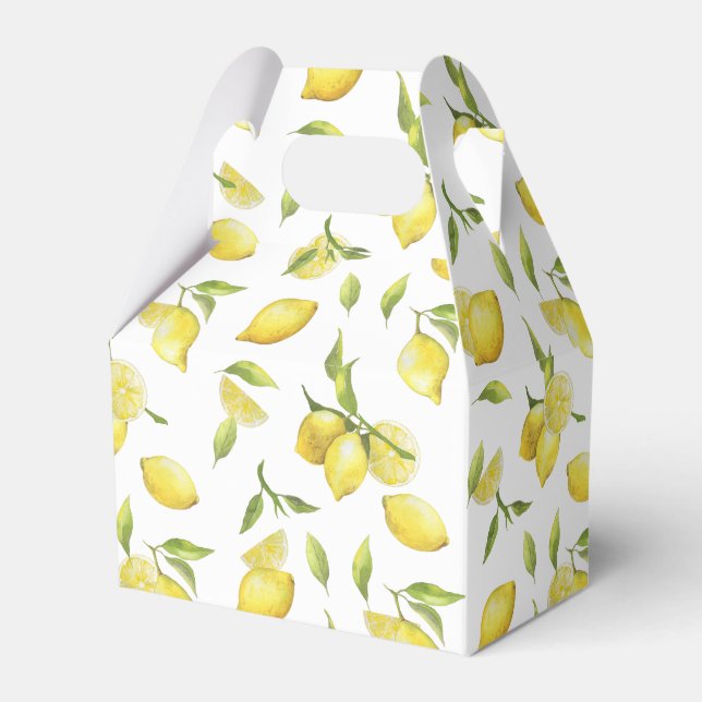 Lemons & Greenery Wasserfarbengeschenk Hochzeit Geschenkschachtel (Vorderseite)