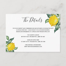 Lemons Hochzeitsdetails einfügen Karte
