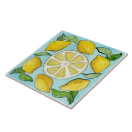 Lemons im sizilianischen Stil mit großer Keramik Fliese