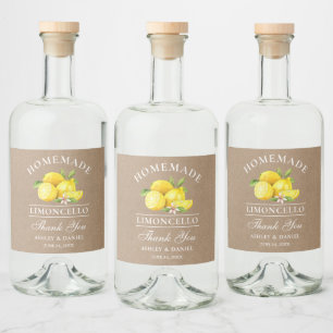 Lemons Kraft Danke Limoncello Flaschenetiketten Alkoholflaschenetikett