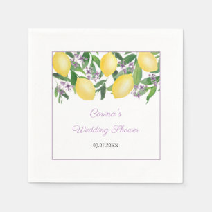 Lemons Lavender Lila Brautparty Party Serviette