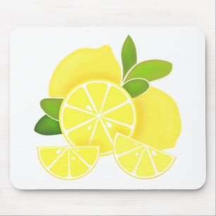 Lemons   lemon slices   sunny citrus pattern      mousepad