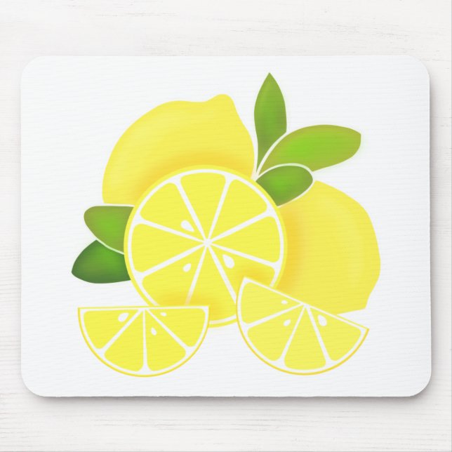 Lemons | lemon slices | sunny citrus pattern      mousepad (Vorne)