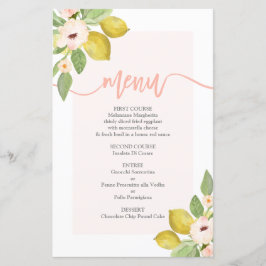 Lemons Menu Card