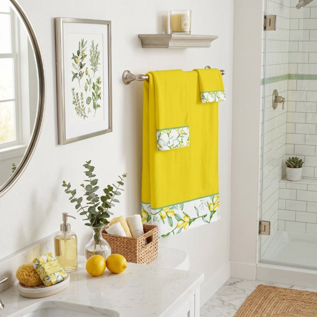 Lemons Muster Badehandtuch Set (Von Creator hochgeladen)