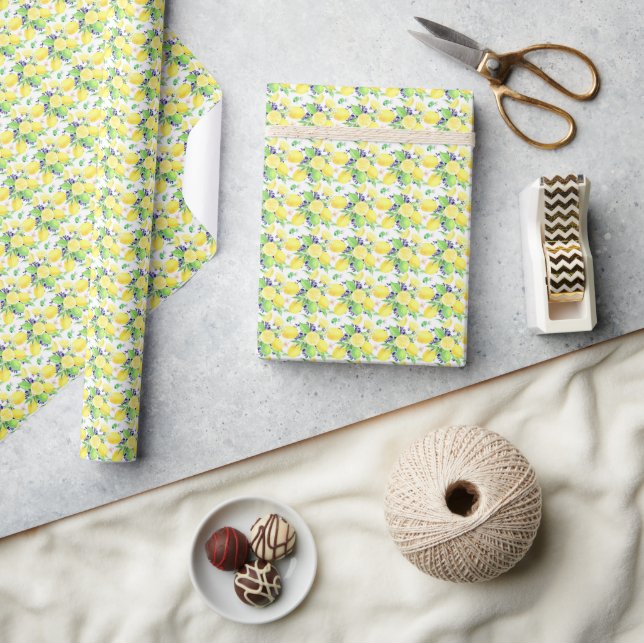 Lemons Muster Geschenkpapier (Kunsthandwerk)