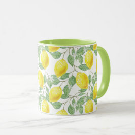 Lemons Nahtloses Muster Tasse