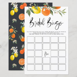 Lemons Orange Botanisches Brautparty Bingo Game