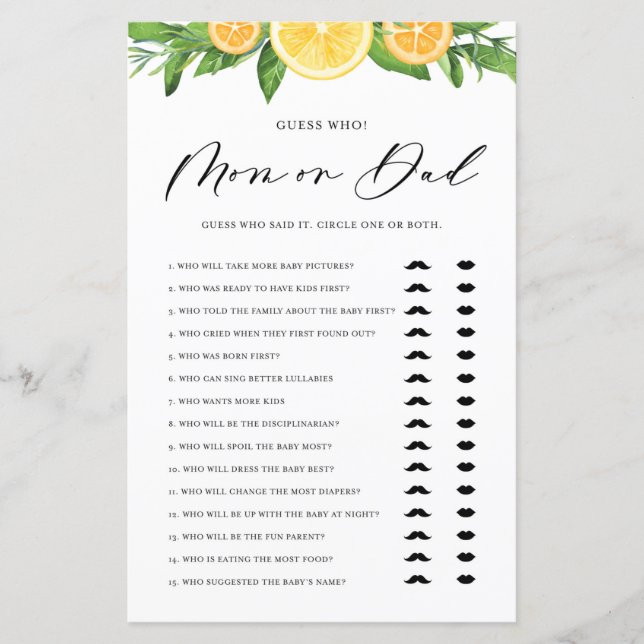 Lemons & Orangen Mama oder Vater sagte er sagte, s (Vorderseite)