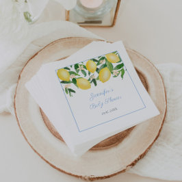 Lemons Pale Blue Boy Baby Dusche Party Serviette