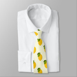 Lemons Pattern Cute Yellow and Green Citrus Fruit Krawatte