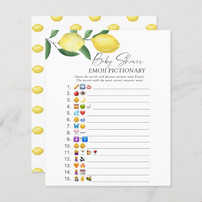 Lemons pattern - Emoji picicgame (Vorne/Hinten)