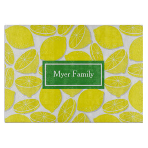Lemons Personalisiert Glass Cutting Board Schneidebrett