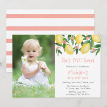 Lemons Pink ZWEI Sweet Girl Birthday Party Bild