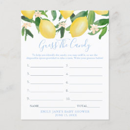 Lemons raten die Candy Game Boy Baby Showkarte Flyer