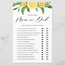 Lemons raten, wer Mama oder Vater Baby Showspiel