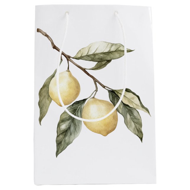 Lemons Sicily Italian Birthday Mittlere Geschenktüte (Vorderseite)