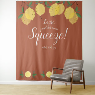 Lemons Squeeze Terracotta Brautparty Hintergrund Wandteppich
