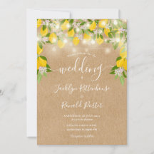 Lemons String Lights Rustic Kraft Wedding