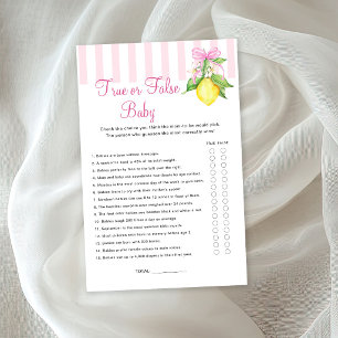 Lemons Wahr oder Falsch Baby Shower Spiel