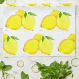 Lemons Wasserfarbe Gelbe Früchte Landhaus Geschirrtuch