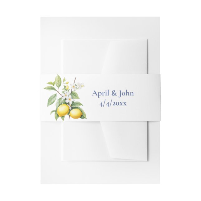 Lemons Wedding Invitation Belly Band (Vorderseite Beispiel)