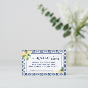 Lemons Wine Raffle Ticket Card Brautparty