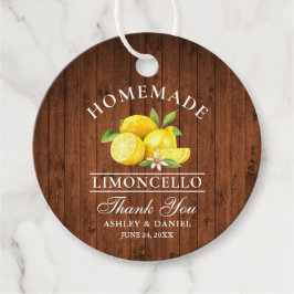 Lemons Wood Limoncello Danke Tags Geschenkanhänger