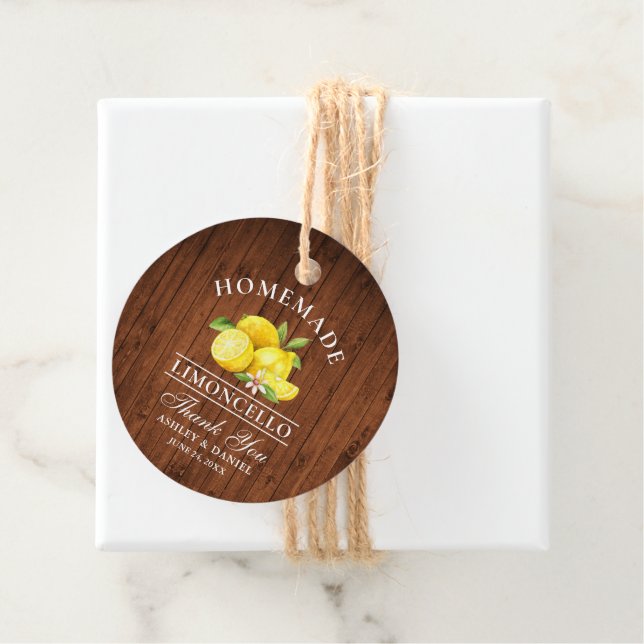 Lemons Wood Limoncello Vielen Dank, dass Sie Weint Geschenkanhänger (Beispiel)