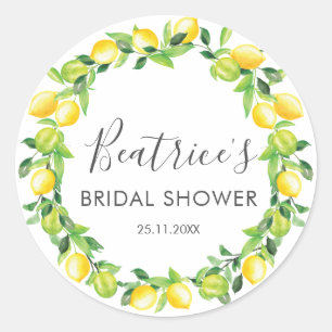 Lemons Wreath Brautparty Vielen Dank Runder Aufkleber