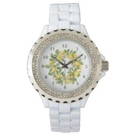 Lemons Wreath Green Yellow Armbanduhr