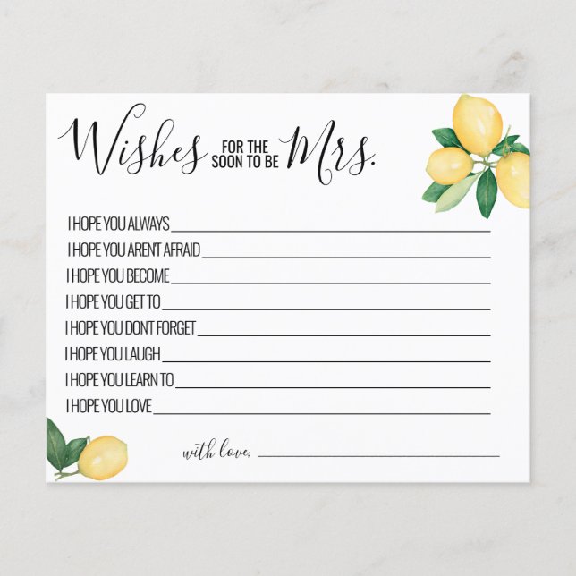 Lemons wünscht, dass der Bald Frau Card wird Flyer (Vorne)