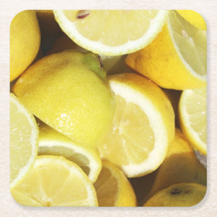 Lemons Yellow Rechteckiger Pappuntersetzer