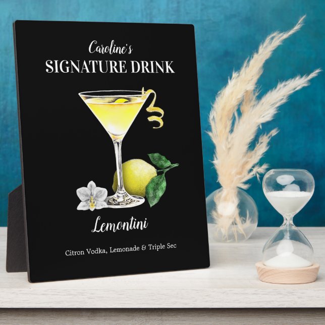 Lemontini Lemon Martini Custom Bar Sign Fotoplatte (Seite)